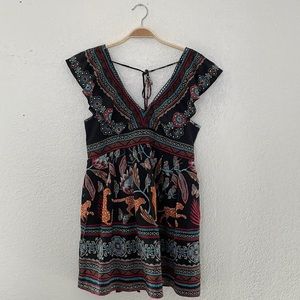 Anthropologie Dress Pockets Urban Outfitters Made In India Animal Print Safari